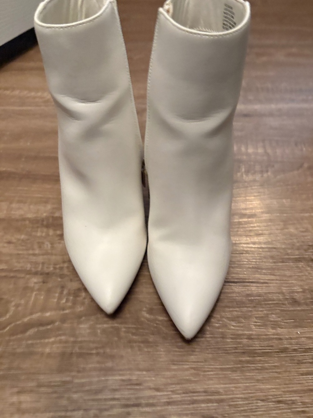 JustFab white Rosamond booties